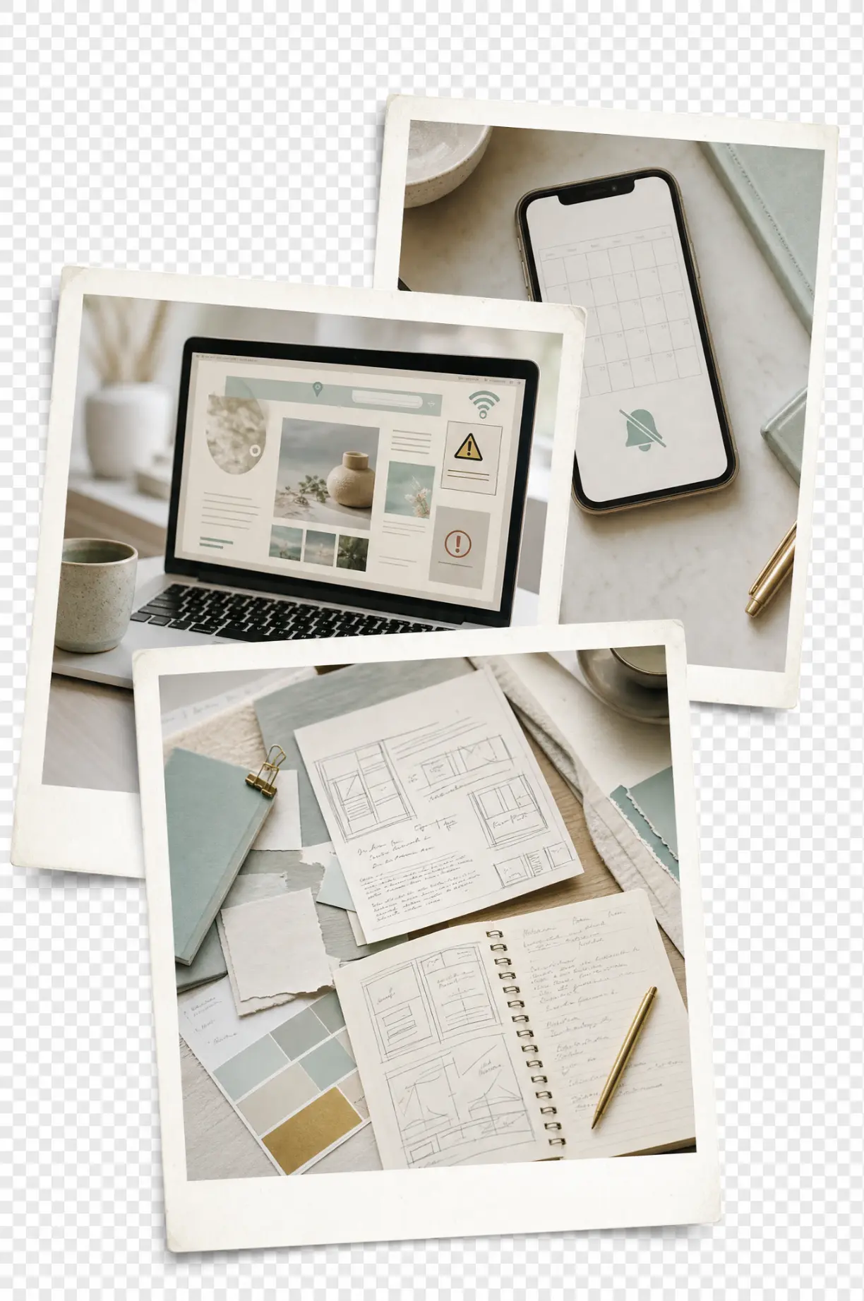 Illustration of an overwhelmed practitioner wrestling with a DIY website
