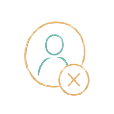 Icon of a person marked with a cross