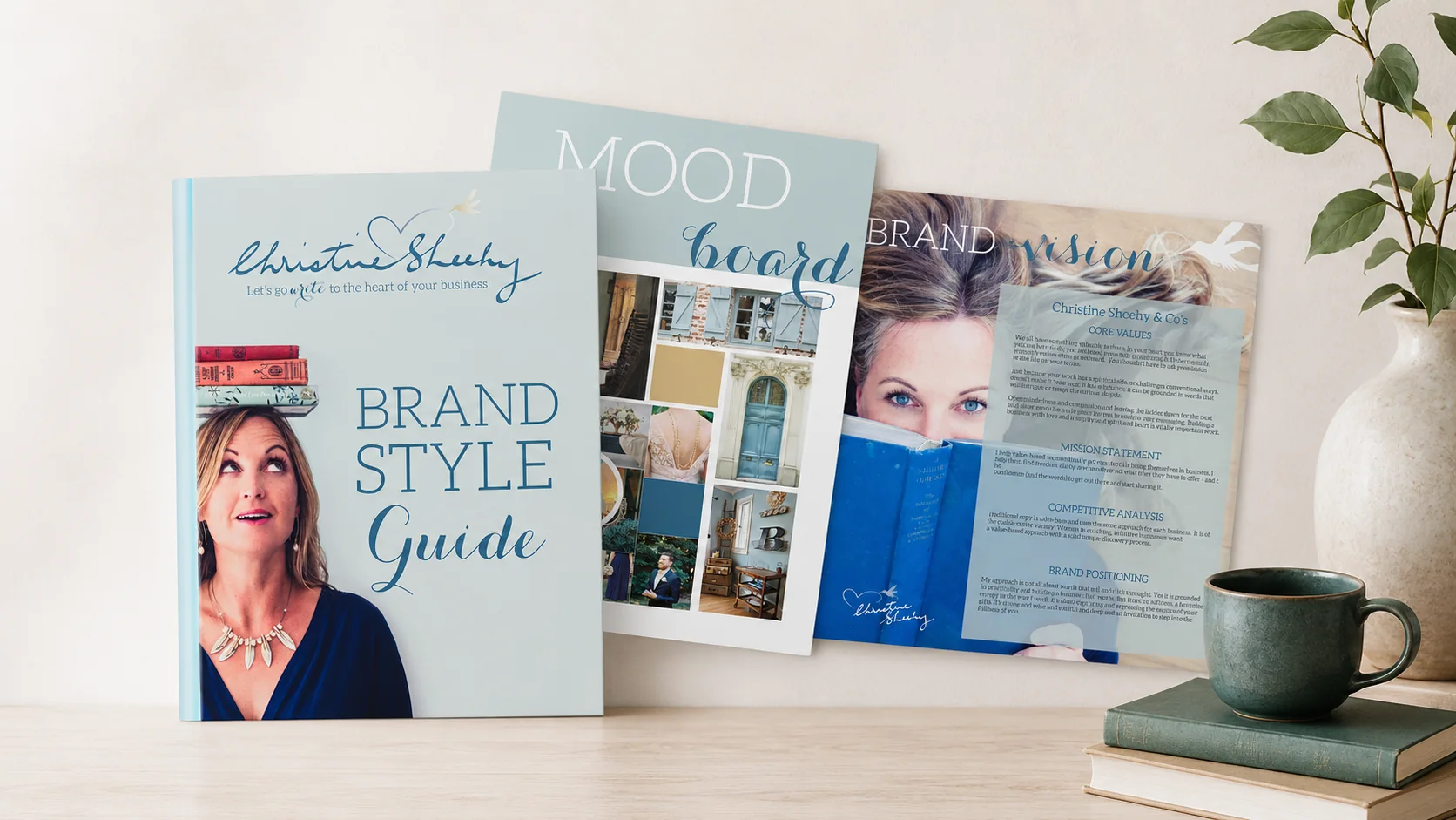 Brand style guide and moodboard flatlay by Lola Media