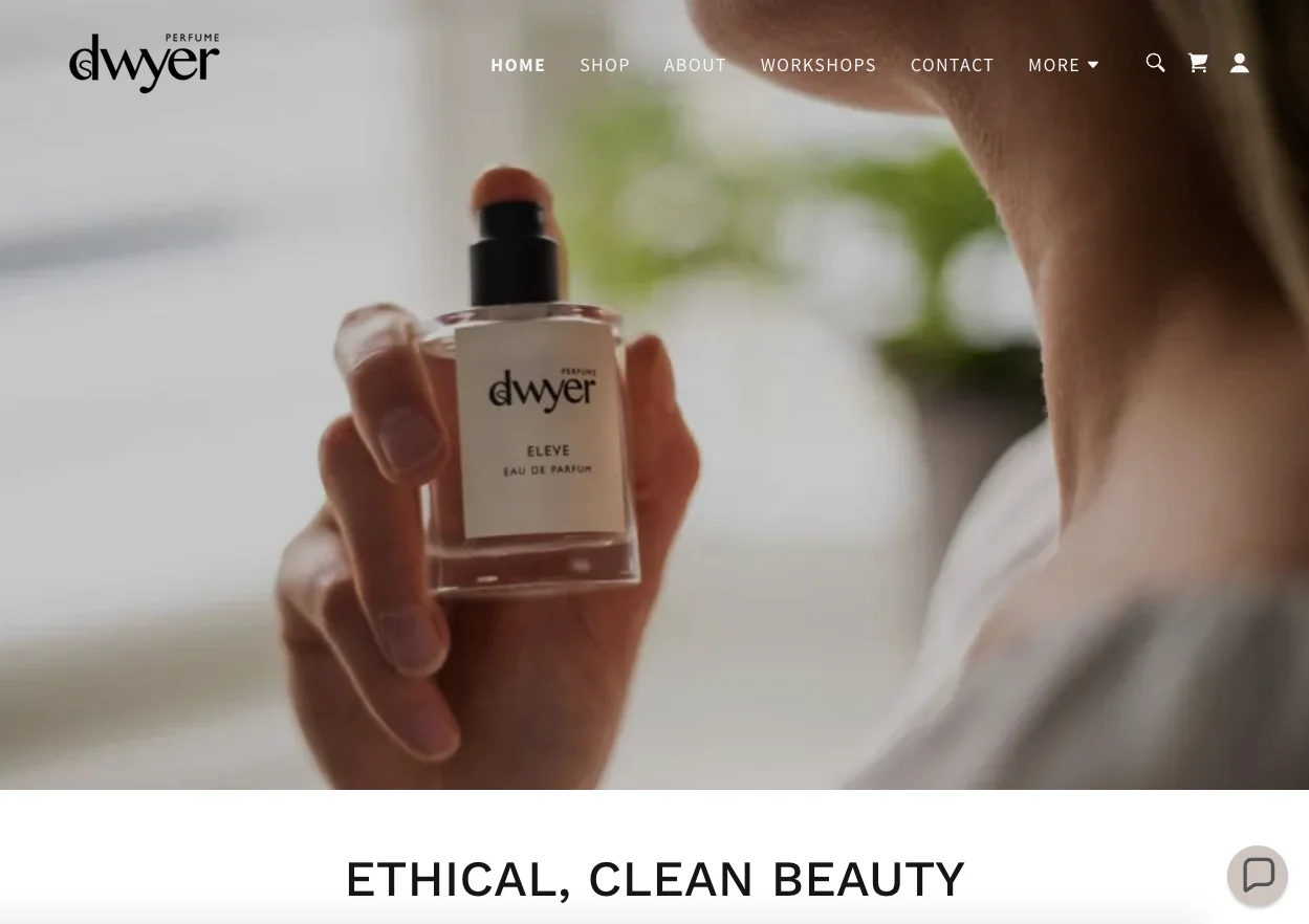 Sarah Dwyer natural perfume website by Lola Media